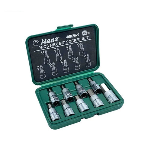 جعبه بکس 1/2 آلنی 9 عددی شش گوش هنس مدل Hans 46026-9